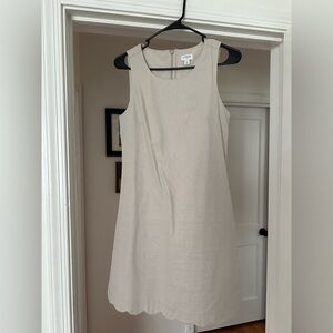 J. Crew Cream Sheath Dress Sleeveless Crew Neck